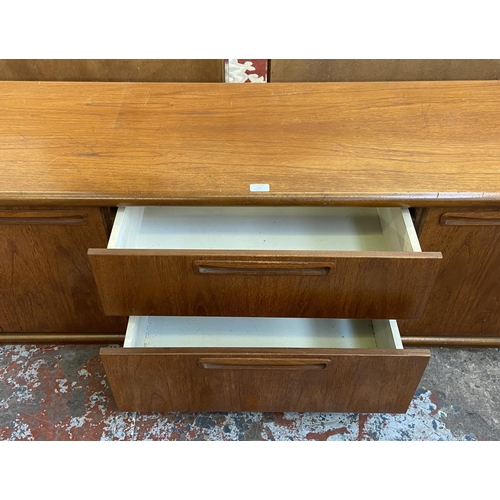 116 - A mid 20th century Meredew teak low sideboard - approx. 55cm high x 201cm wide x 45cm deep