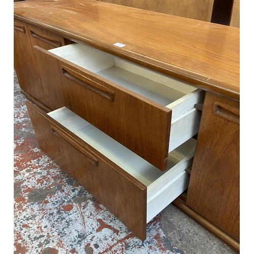 116 - A mid 20th century Meredew teak low sideboard - approx. 55cm high x 201cm wide x 45cm deep