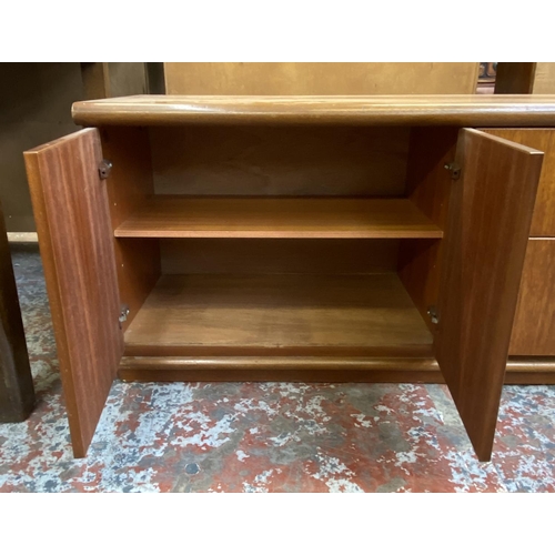 116 - A mid 20th century Meredew teak low sideboard - approx. 55cm high x 201cm wide x 45cm deep