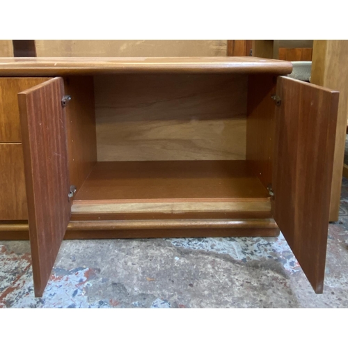 116 - A mid 20th century Meredew teak low sideboard - approx. 55cm high x 201cm wide x 45cm deep