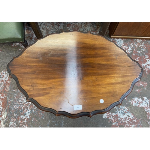 117 - An Edwardian walnut serpentine two tier side table - approx. 71cm high x 74cm wide x 50cm deep