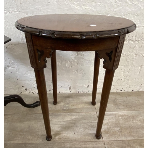 121 - Two mahogany occasional tables, one circular - approx. 59cm high x 42cm diameter and one octagonal t... 