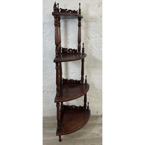 13 - A 19th century style mahogany four tier corner whatnot stand - approx. 146cm high x 58cm wide x 40cm... 