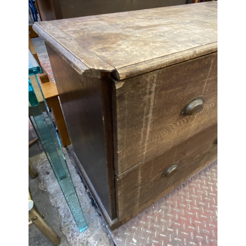 131 - A 19th century oak chest of drawers - approx. 75cm high x 177cm wide x 46cm deep