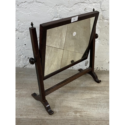 147 - A 19th century mahogany framed swing dressing table mirror - approx. 42cm high x 38cm wide x 16cm de... 