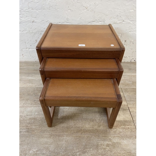 152 - A mid 20th century teak nest of tables - approx. 43cm high x 50cm wide x 43cm deep