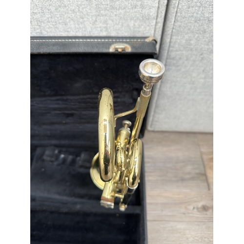 763 - A cased Blessing Scholastic cornet with Blessing 4B mouthpiece