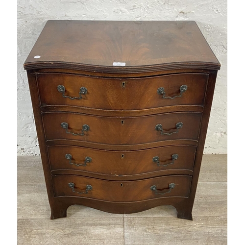 159 - A Georgian style mahogany serpentine front chest of drawers - approx. 75cm high x 60cm wide x 42cm d... 