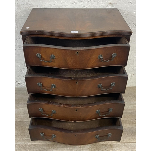 159 - A Georgian style mahogany serpentine front chest of drawers - approx. 75cm high x 60cm wide x 42cm d... 