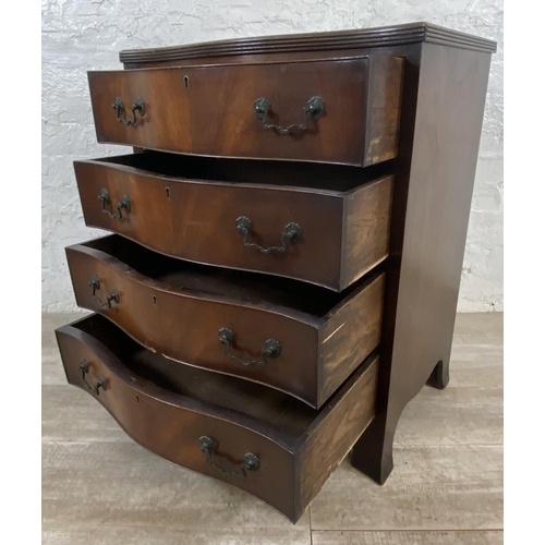 159 - A Georgian style mahogany serpentine front chest of drawers - approx. 75cm high x 60cm wide x 42cm d... 