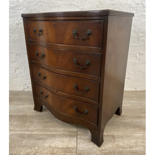 159 - A Georgian style mahogany serpentine front chest of drawers - approx. 75cm high x 60cm wide x 42cm d... 