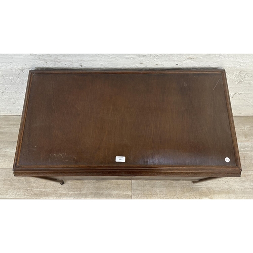 163 - An early/mid 20th century carved mahogany blanket box - approx. 72cm high x 94cm wide x 49cm deep