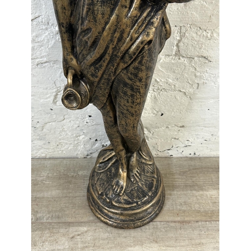 17 - A 19th century style bronzed cast stone nude lady statue - approx. 78cm high