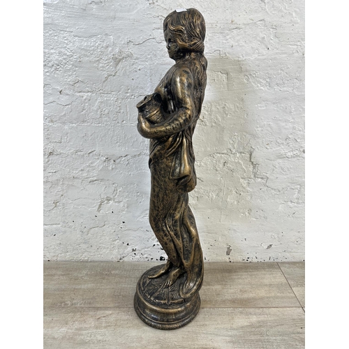 17 - A 19th century style bronzed cast stone nude lady statue - approx. 78cm high