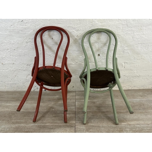 175 - Four painted bentwood bistro dining chairs