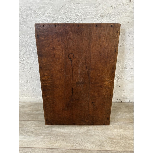 25 - A Victorian oak butler's tray on stand, numbered 8874 to stand - approx. 77cm high x 46cm wide x 66c... 