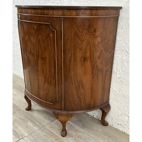 47 - A 19th century style walnut demi lune cabinet - approx. 93cm high x 83cm wide x 45cm deep