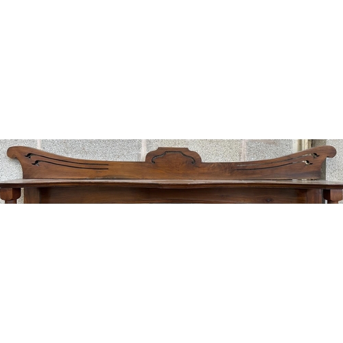 50 - An Art Nouveau carved walnut mirror back sideboard - approx. 182cm high x 135cm wide x 46cm deep