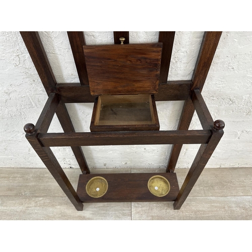 53 - An early 20th century oak hall stand - approx. 176cm high x 64cm wide x 26cm deep