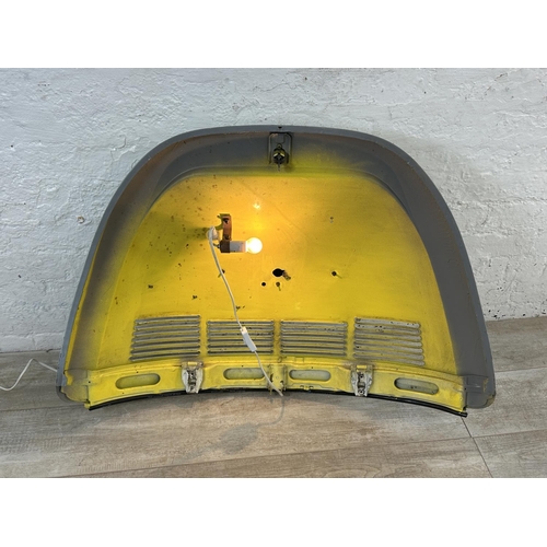 58 - A VW Beetle bonnet converted wall light - approx. 69cm high x 96cm wide