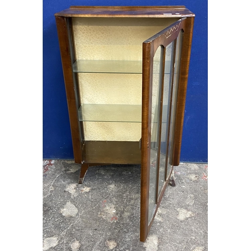 73 - A mid 20th century C.W.S. Ltd walnut display cabinet - approx. 110cm high x 69cm wide x 30cm deep