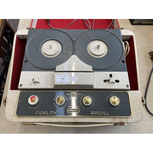 740 - A Fidelity Argyll reel to reel tape recorder