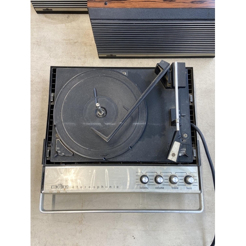 741 - An ITT Consumer Products Ltd. RGD 3 speed auto-changer portable record player with detachable speake... 