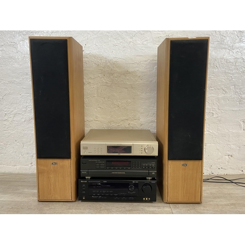 756 - Four items of hi-fi, one pair of Eltax Symphony 8.2 floor standing 3-way speakers, one Sony ST-D777E... 