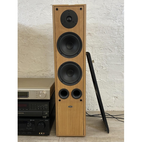 756 - Four items of hi-fi, one pair of Eltax Symphony 8.2 floor standing 3-way speakers, one Sony ST-D777E... 