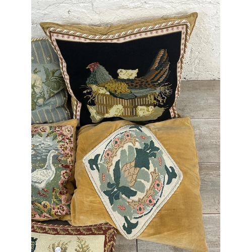 8 - Eight tapestry cushions