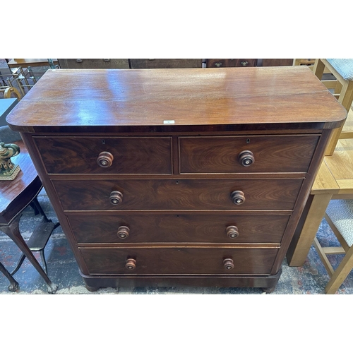 91 - A Victorian mahogany chest of drawers - approx. 123cm high x 121cm wide x 49cm deep