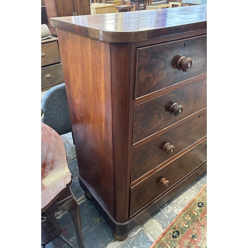 91 - A Victorian mahogany chest of drawers - approx. 123cm high x 121cm wide x 49cm deep