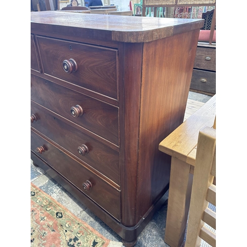 91 - A Victorian mahogany chest of drawers - approx. 123cm high x 121cm wide x 49cm deep