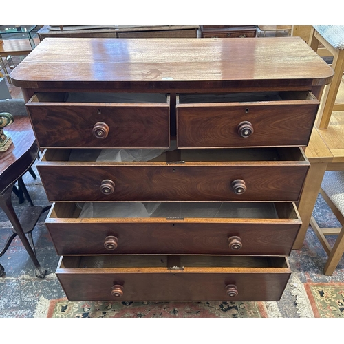 91 - A Victorian mahogany chest of drawers - approx. 123cm high x 121cm wide x 49cm deep