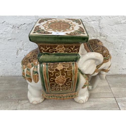 93 - A ceramic elephant plant stand - approx. 45cm high