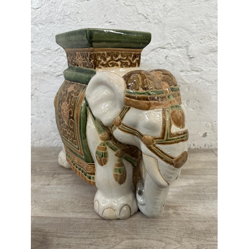 93 - A ceramic elephant plant stand - approx. 45cm high