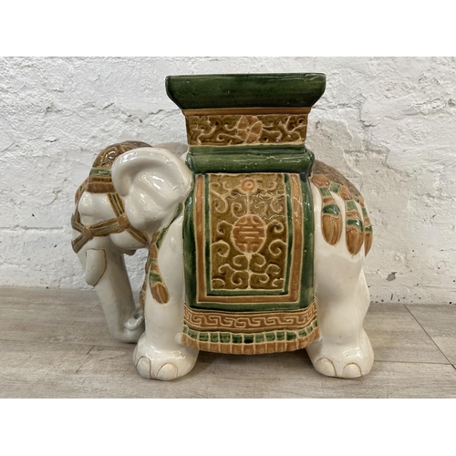 93 - A ceramic elephant plant stand - approx. 45cm high