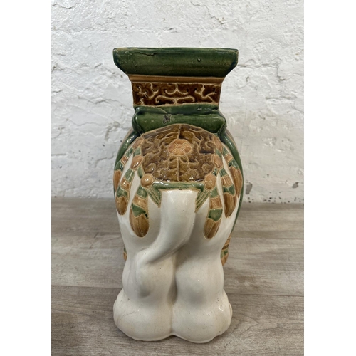 93 - A ceramic elephant plant stand - approx. 45cm high