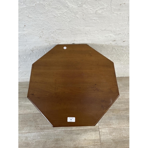 96 - A Victorian Aesthetic Movement satinwood octagonal tilt top tripod pedestal side table - approx. 104... 