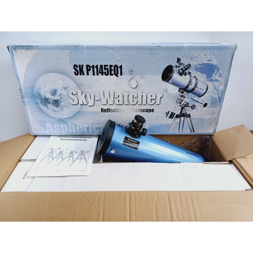 954 - A boxed Sky-Watcher SKP1145EQ1 D:114mm FL:500mm aspherical mirror reflecting telescope