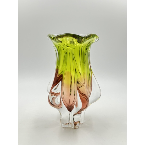 534 - A mid 20th century Josef Hospodka for Chribska art glass vase - approx. 23cm high