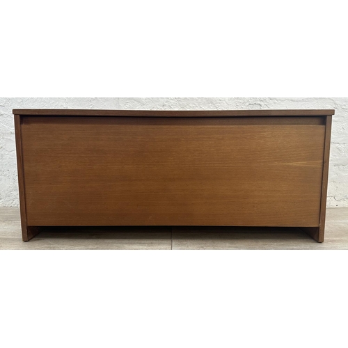304 - A mid 20th century teak blanket box - approx. 40cm high x 92cm wide x 43cm deep