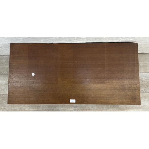 304 - A mid 20th century teak blanket box - approx. 40cm high x 92cm wide x 43cm deep