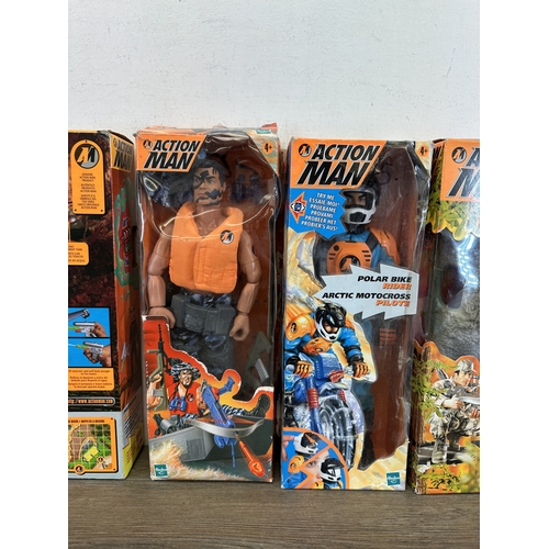 Five boxed Hasbro Action Man figurines, Professor Gangrene, Polar