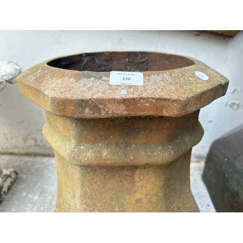 330 - A terracotta chimney cowl - approx. 45cm high