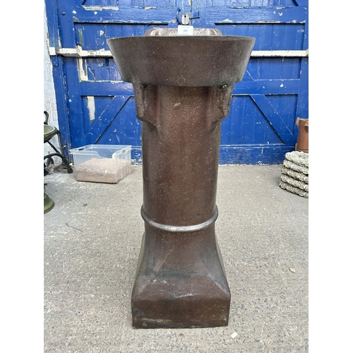 331 - A Victorian salt glazed chimney pot - approx. 100cm high x 42cm diameter