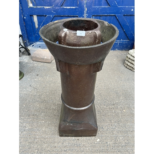 331 - A Victorian salt glazed chimney pot - approx. 100cm high x 42cm diameter