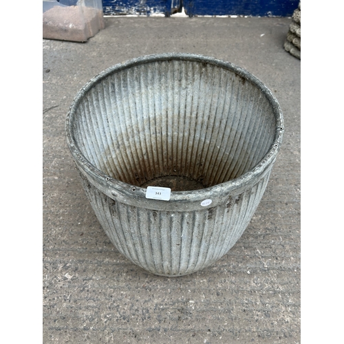 343 - A galvanised dolly tub - approx. 53cm high x 44cm diameter