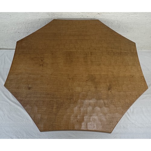 316 - A Robert 'Mouseman' Thompson adzed oak octagonal dining table - approx. 74cm high x 135cm wide x 135... 