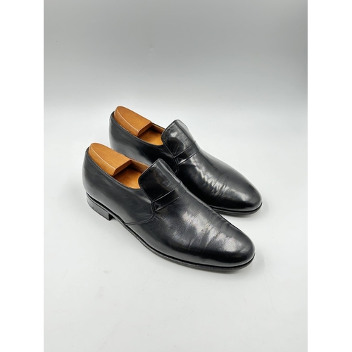 736 - Two pairs of men's handmade leather loafers to include black J.M. Weston etc.